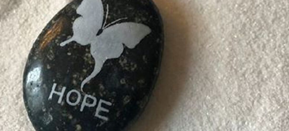 Hope Recovery Logo on stone